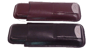 Finger leather case with cigar cutter